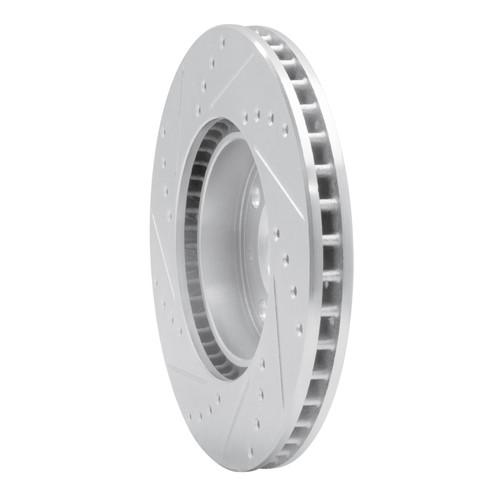 R1 93-95 Volvo 850 Front Left Drilled & Slotted Silver Brake Rotor