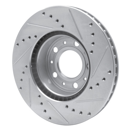 R1 91-95 Volvo 740 Front Left Drilled & Slotted Silver Brake Rotor