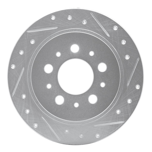 R1 88-94 Volvo 760 Series Rear Right Drilled & Slotted Silver Brake Rotor