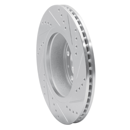 R1 82-92 Volvo 780 Front Left Drilled & Slotted Silver Brake Rotor