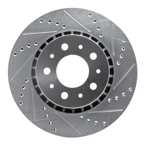 R1 82-92 Volvo 780 Front Right Drilled & Slotted Silver Brake Rotor
