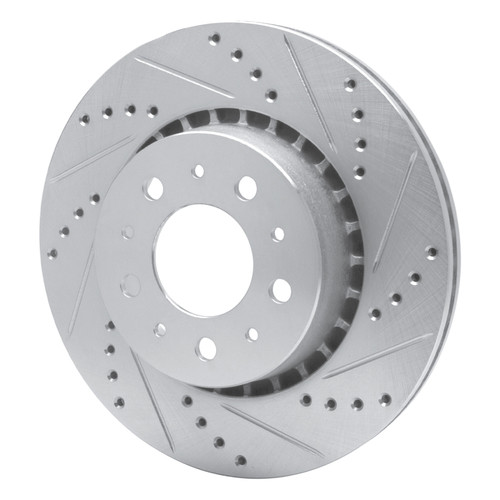 R1 82-92 Volvo 780 Front Right Drilled & Slotted Silver Brake Rotor