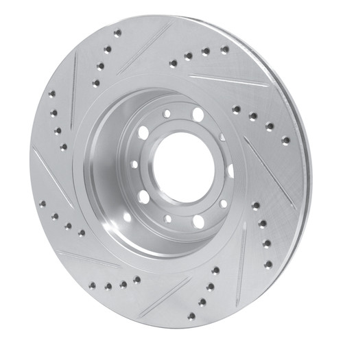 R1 82-92 Volvo 780 Front Right Drilled & Slotted Silver Brake Rotor