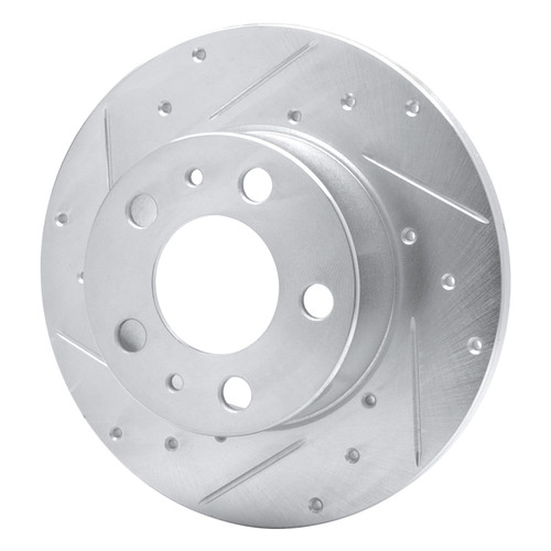 R1 75-87 Volvo 242 Front Left Drilled & Slotted Silver Brake Rotor