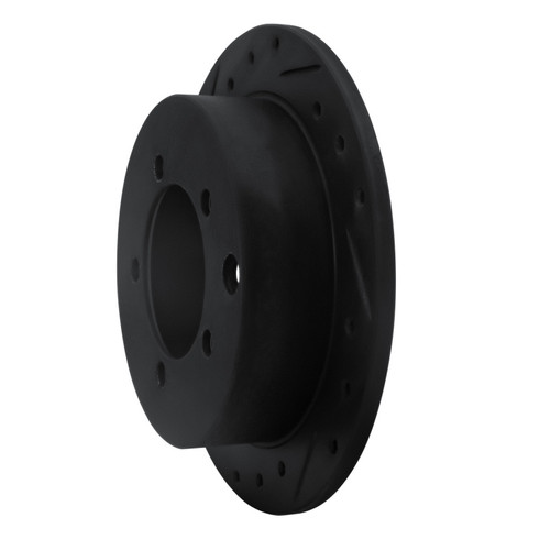 R1 97-04 Mitsubishi DIAMANTE Rear Left Drilled & Slotted Black Brake Rotor