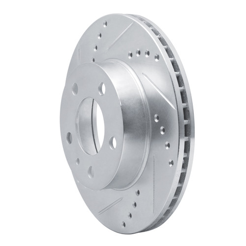 R1 82-90 Volvo 760 Series Front Left Drilled & Slotted Silver Brake Rotor