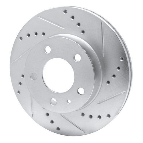 R1 82-90 Volvo 760 Series Front Right Drilled & Slotted Silver Brake Rotor