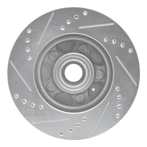 R1 82-87 Volvo 740 Front Right Drilled & Slotted Silver Brake Rotor