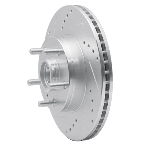 R1 82-87 Volvo 740 Front Left Drilled & Slotted Silver Brake Rotor