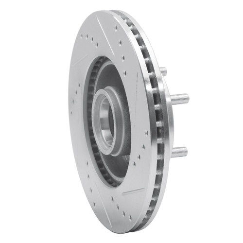 R1 82-87 Volvo 740 Front Left Drilled & Slotted Silver Brake Rotor