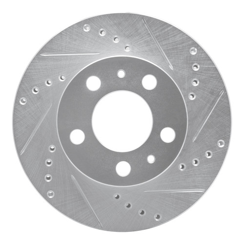 R1 76-93 Volvo 242 Front Right Drilled & Slotted Silver Brake Rotor