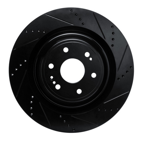 R1 19-25 Cadillac Escalade ESV Front Right Drilled & Slotted Black Brake Rotor