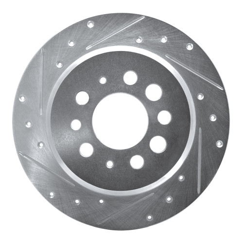 R1 67-74 Volvo 142 Rear Left Drilled & Slotted Silver Brake Rotor