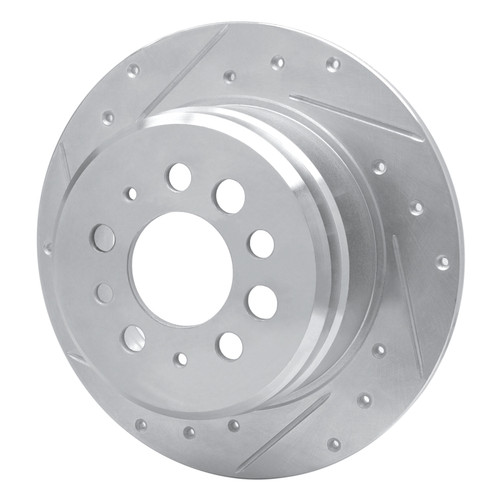 R1 67-74 Volvo 142 Rear Left Drilled & Slotted Silver Brake Rotor