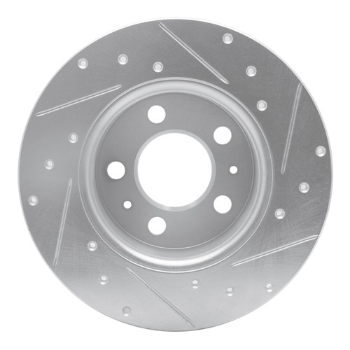 R1 67-72 Volvo 164 Front Left Drilled & Slotted Silver Brake Rotor