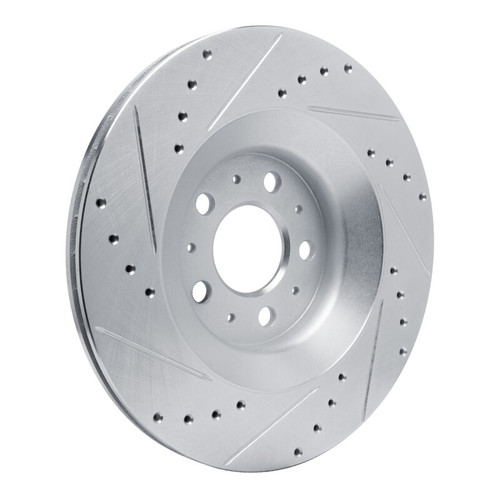 R1 20-25 Tesla Model Y Rear Right Drilled & Slotted Silver Brake Rotor