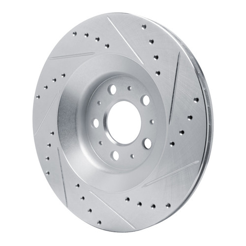 R1 20-25 Tesla Model Y Rear Left Drilled & Slotted Silver Brake Rotor
