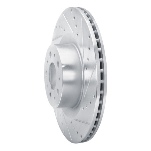 R1 20-25 Tesla Model Y Front Right Drilled & Slotted Silver Brake Rotor