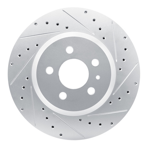 R1 17-25 Tesla Model 3 Front Right Drilled & Slotted Silver Brake Rotor