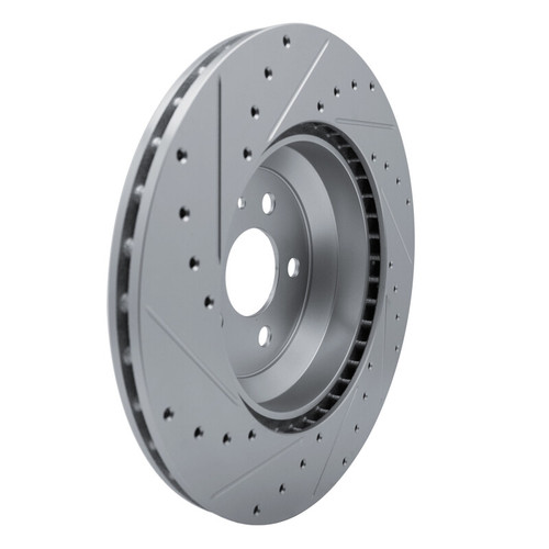 R1 17-25 Tesla Model 3 Front Right Drilled & Slotted Silver Brake Rotor