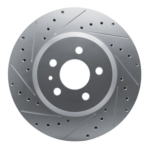 R1 17-25 Tesla Model 3 Front Left Drilled & Slotted Silver Brake Rotor