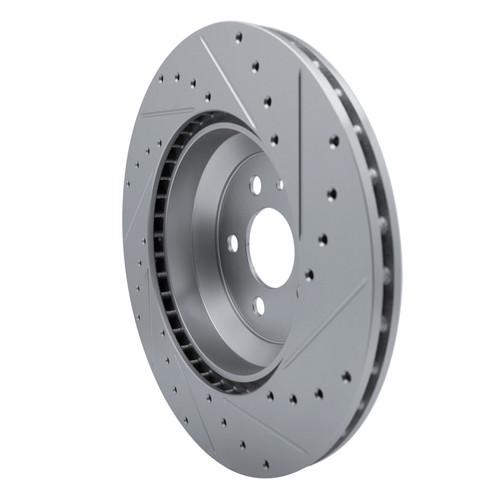 R1 17-25 Tesla Model 3 Front Left Drilled & Slotted Silver Brake Rotor