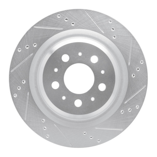 R1 17-25 Tesla Model 3 Rear Right Drilled & Slotted Silver Brake Rotor EDZ-26003R