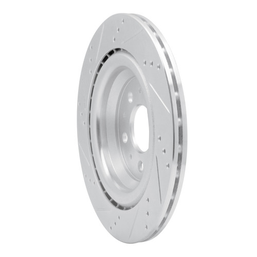 R1 17-25 Tesla Model 3 Rear Right Drilled & Slotted Silver Brake Rotor EDZ-26003R