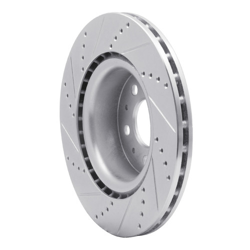 R1 17-25 Tesla Model 3 Front Right Drilled & Slotted Silver Brake Rotor EDZ-26002R