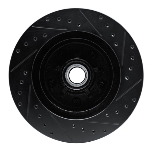 R1 90-90 Cadillac BROUGHAM Front Left Drilled & Slotted Black Brake Rotor