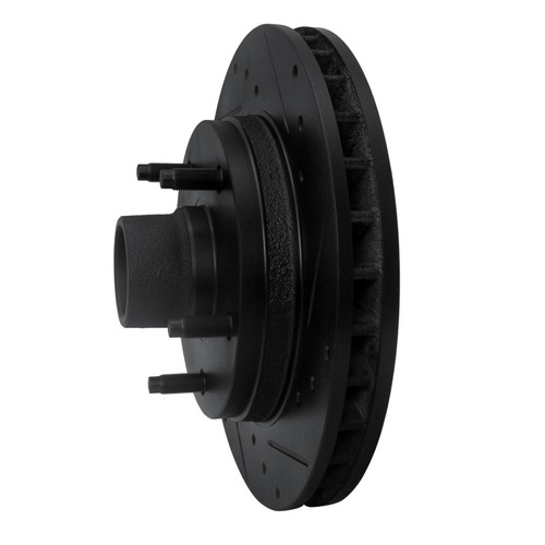 R1 94-99 Dodge Ramcharger (Mexico) Front Right Drilled & Slotted Black Brake Rotor