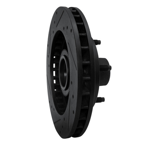 R1 94-99 Dodge Ramcharger (Mexico) Front Right Drilled & Slotted Black Brake Rotor