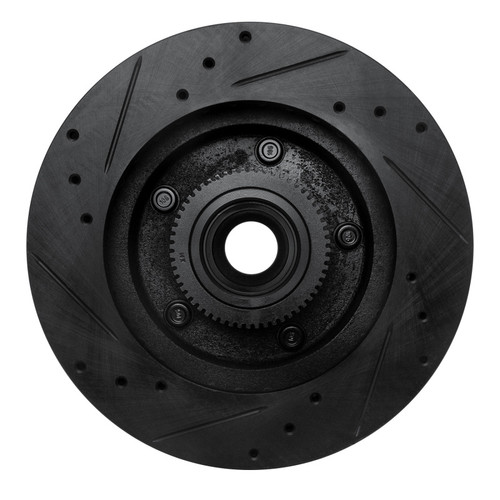 R1 94-99 Dodge Ramcharger (Mexico) Front Right Drilled & Slotted Black Brake Rotor