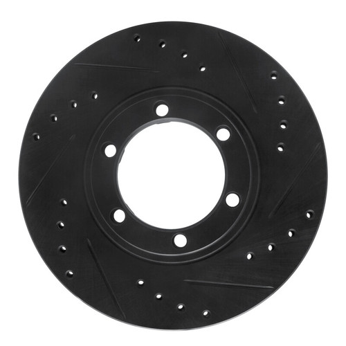 R1 86-06 Chevrolet Luv Pickup (Mexico) Front Right Drilled & Slotted Black Brake Rotor