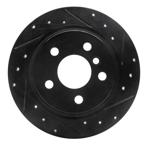 R1 14-25 BMW 220i (Mexico) Rear Right Drilled & Slotted Black Brake Rotor