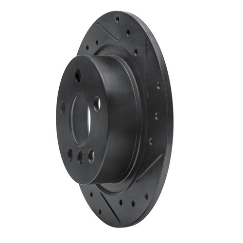 R1 14-25 BMW 220i (Mexico) Rear Right Drilled & Slotted Black Brake Rotor