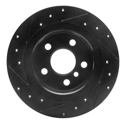 R1 14-25 BMW 220i (Mexico) Rear Right Drilled & Slotted Black Brake Rotor