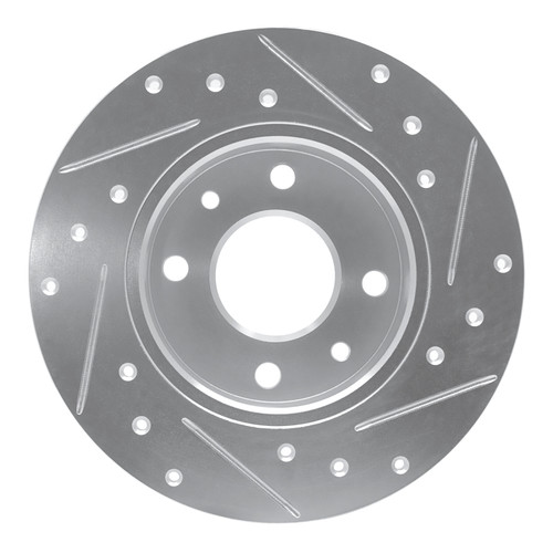 R1 81-83 Renault R18I Front Left Drilled & Slotted Silver Brake Rotor
