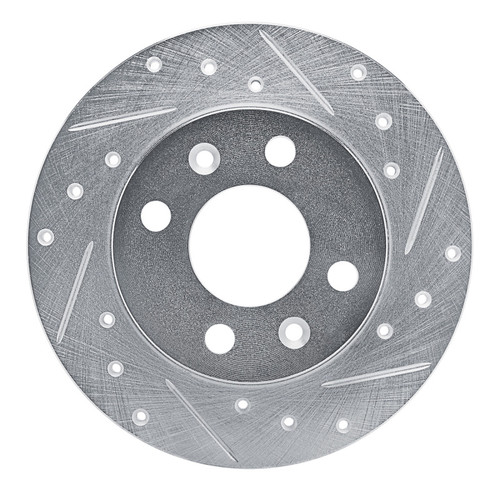 R1 81-87 Renault Encore Front Right Drilled & Slotted Silver Brake Rotor