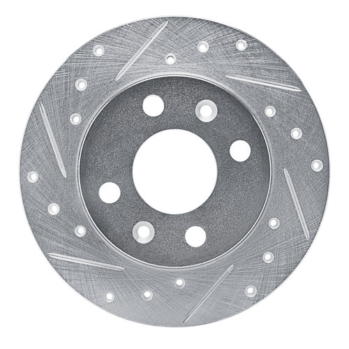 R1 81-87 Renault ALLIANCE Front Left Drilled & Slotted Silver Brake Rotor