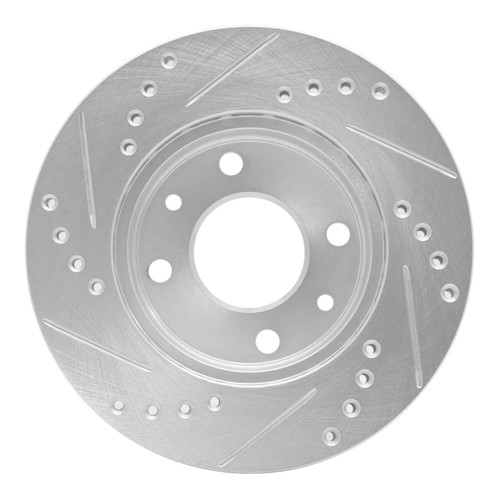 R1 83-85 Renault R18I Front Right Drilled & Slotted Silver Brake Rotor