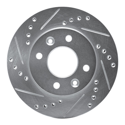 R1 83-85 Renault R18I Front Left Drilled & Slotted Silver Brake Rotor