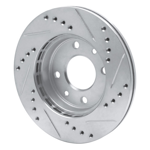 R1 83-85 Renault R18I Front Left Drilled & Slotted Silver Brake Rotor