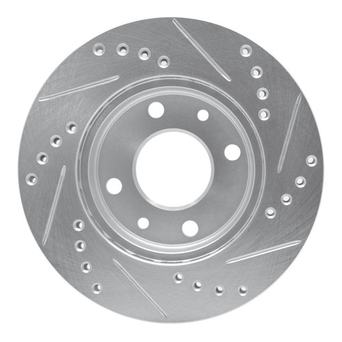 R1 83-85 Renault R18I Front Left Drilled & Slotted Silver Brake Rotor