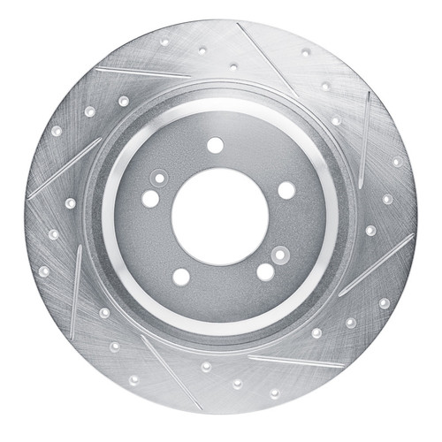 R1 21-25 Hyundai SONATA Rear Right Drilled & Slotted Silver Brake Rotor