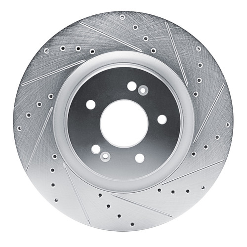 R1 21-26 Hyundai SONATA Front Right Drilled & Slotted Silver Brake Rotor