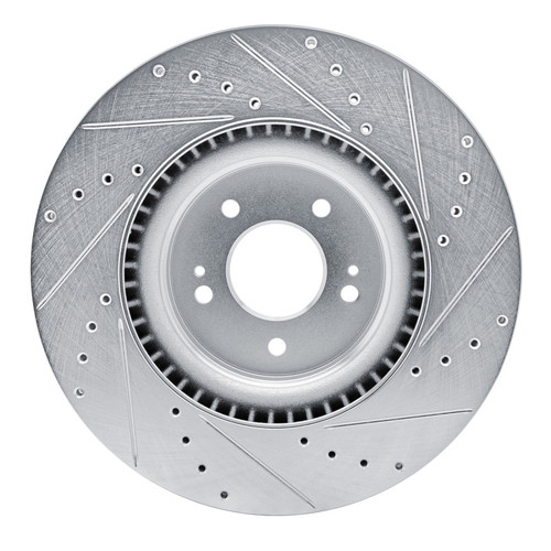 R1 21-26 Hyundai SONATA Front Left Drilled & Slotted Silver Brake Rotor