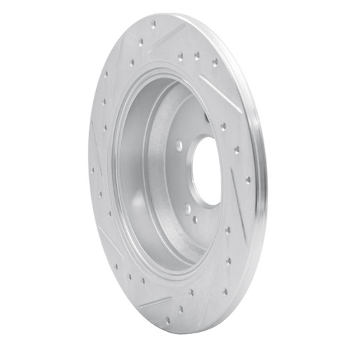 R1 18-23 Genesis G70 Rear Right Drilled & Slotted Silver Brake Rotor