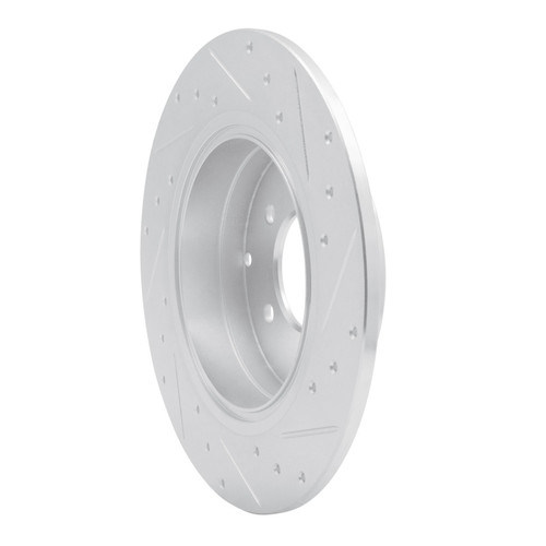 R1 17-19 Kia Cadenza Rear Left Drilled & Slotted Silver Brake Rotor