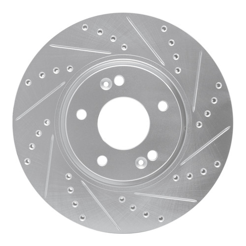 R1 12-16 Kia SportAGE (USA/Canada) Front Right Drilled & Slotted Silver Brake Rotor